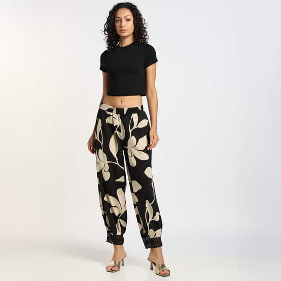 Printed Cotton Harem Pants