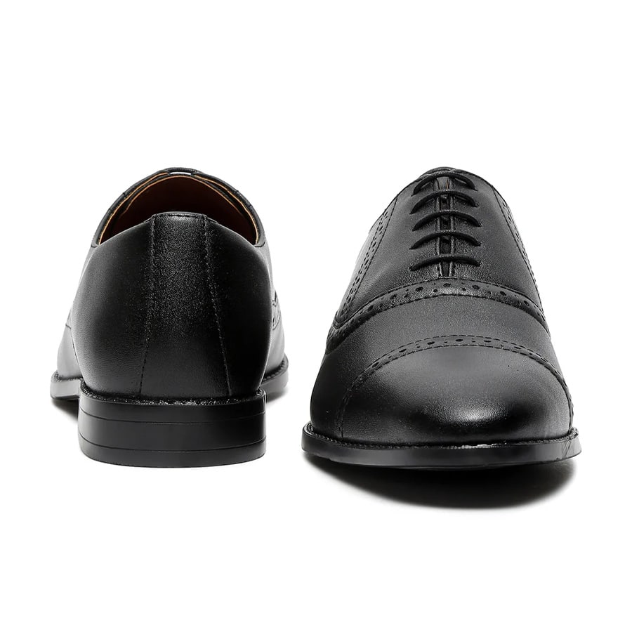 Jet Black Oxford Style Comfortable Formal Laceup Shoes