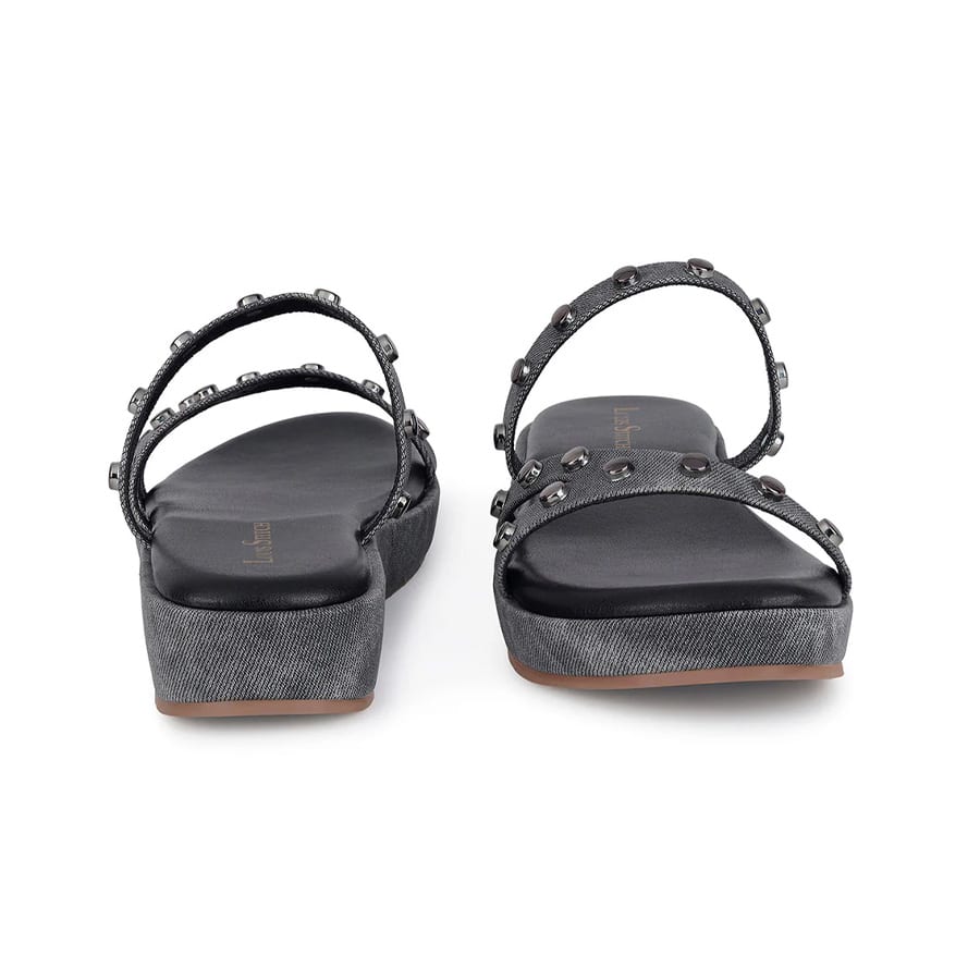 Women's Beads Straps Black Lightweight Sandals