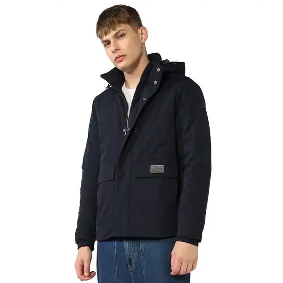 Regular Fit Jacket with Concealed Placket