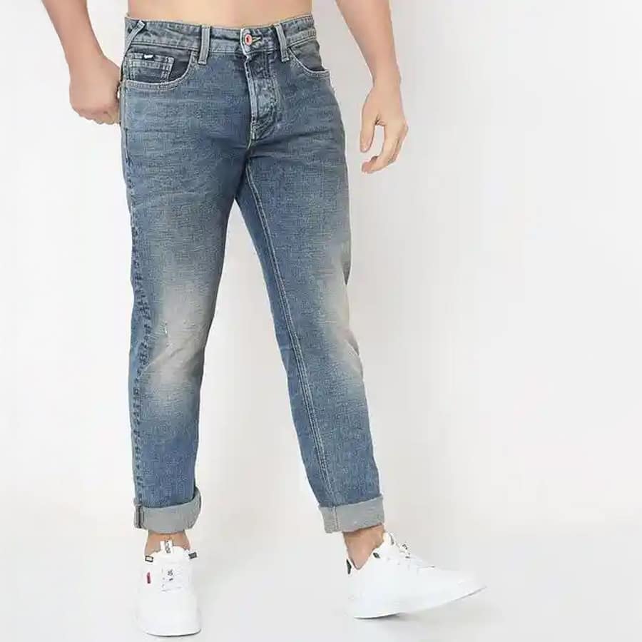 Mid-Rise Mid-Wash Jeans