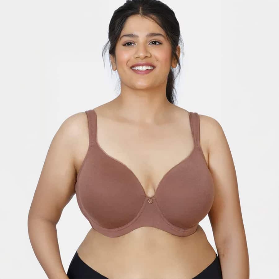 Zivame True Curv Padded Wired 3/4Th Coverage T-Shirt Bra - Nutmeg