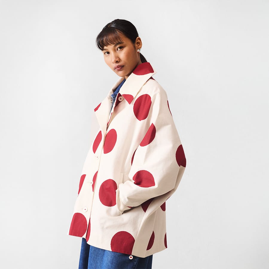 Dottie Jacket - Ivory & Red