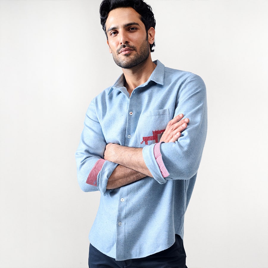 Musafir Pocket Shirt - Light Blue