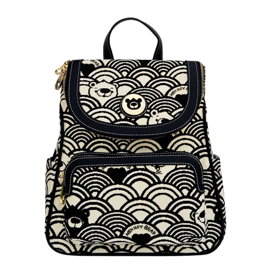 Black White Wave Backpack