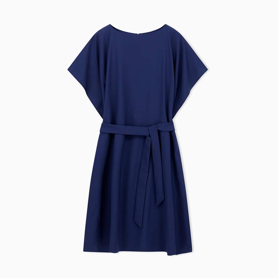 Satin crêpe sash dress