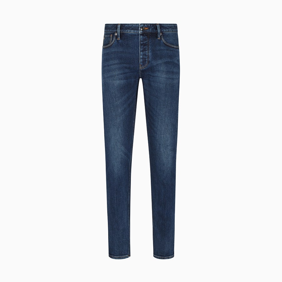 ASV J75 slim-fit jeans in stone-washed brushed stretch denim