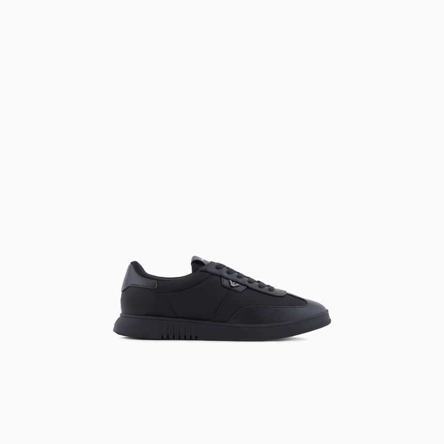 Nylon sneakers with leather details