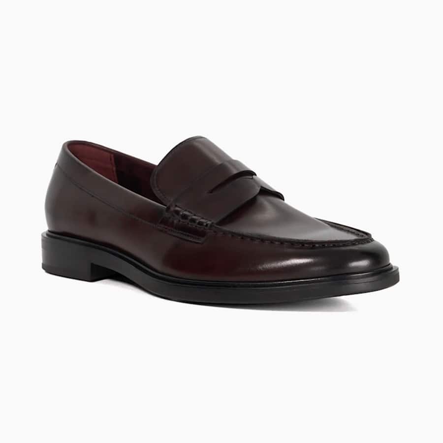 Leather Penny Loafers, Burgundy
