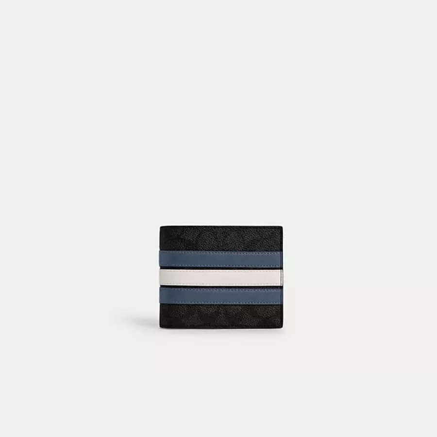 3-In-1 Wallet In Signature Canvas With Varsity Stripe