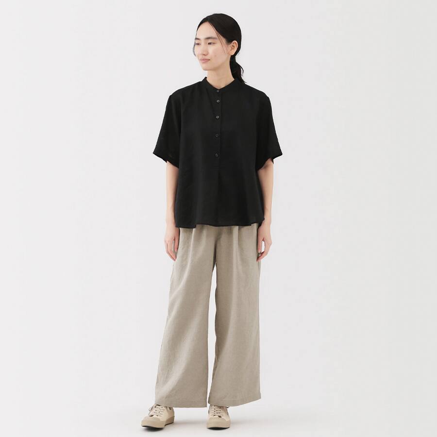 W's washed linen easy wide pants(ASEAN)