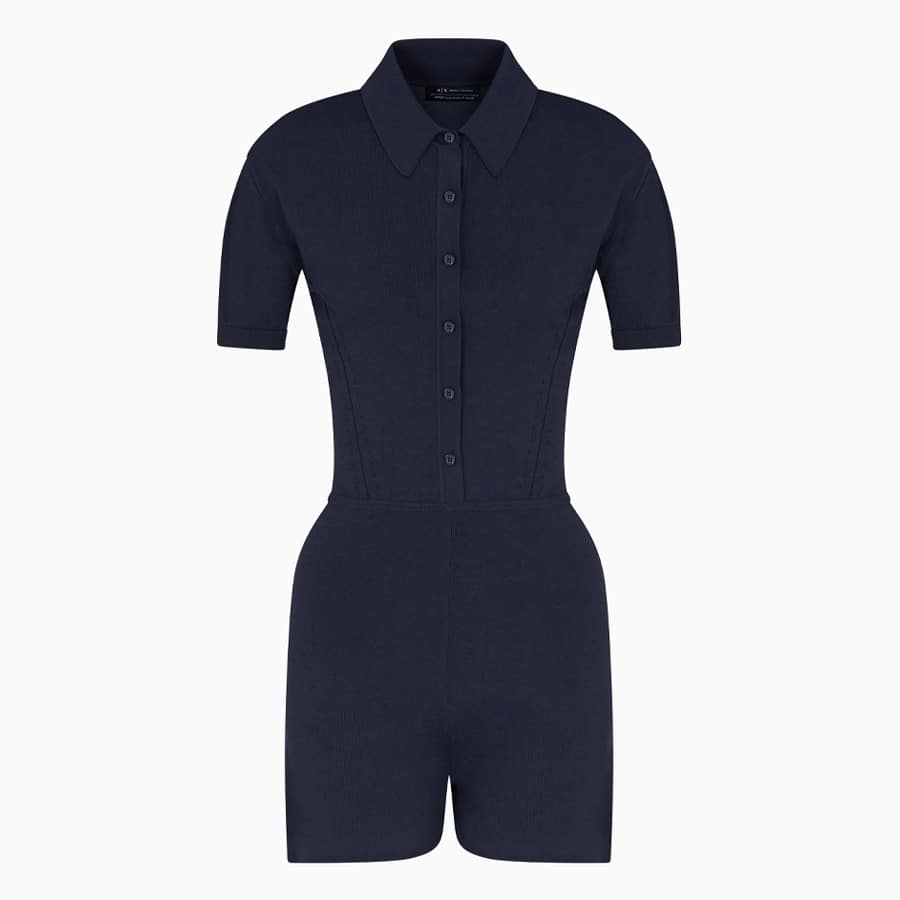 Women's Half Sleeves Blue Edition Jumpsuit