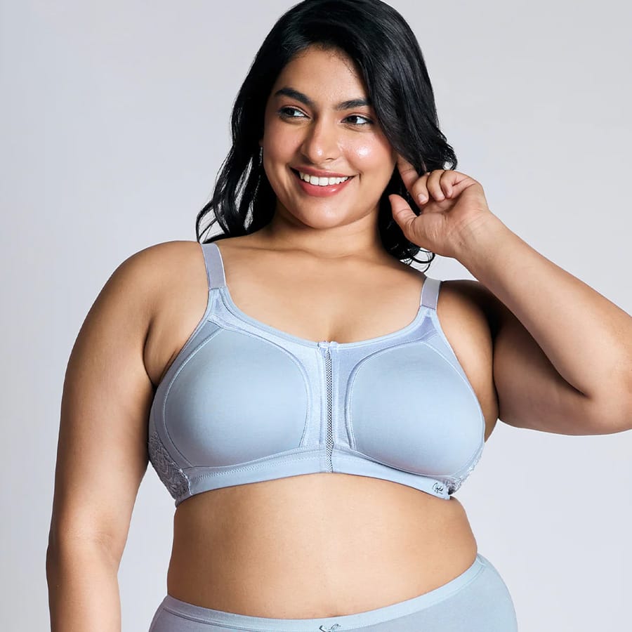 Everyday Cotton M-Frame Bounce Control Non-Padded Non-Wired Bra NYB101 China Blue