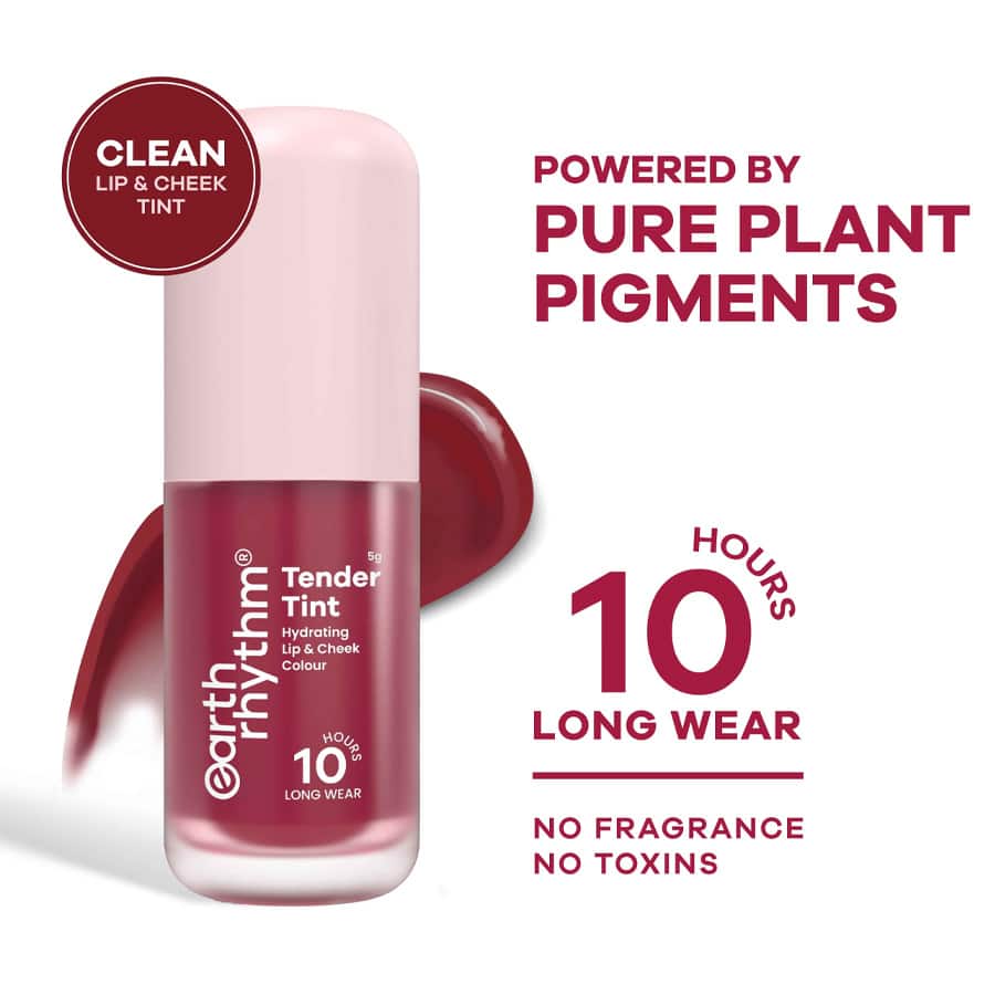 Earth Rhythm Tender Tint For Lip & Cheek With Pure Plant Pigments 10 H Stay - Merlot