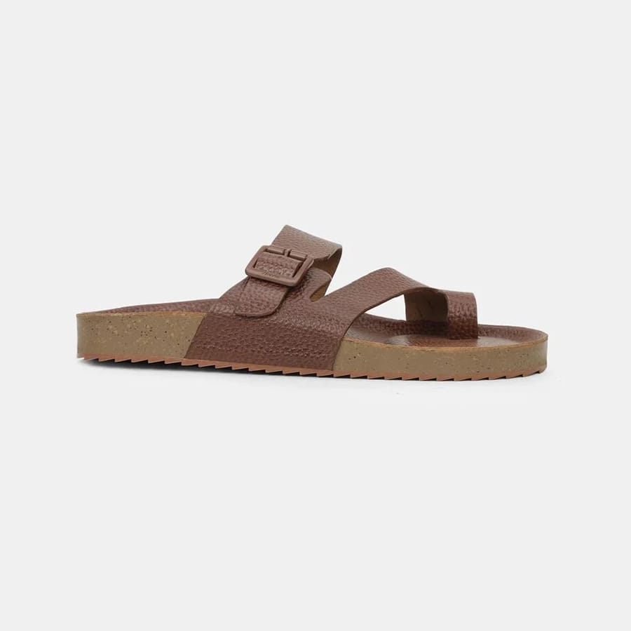BATA TAN SLIPPERS FOR MEN