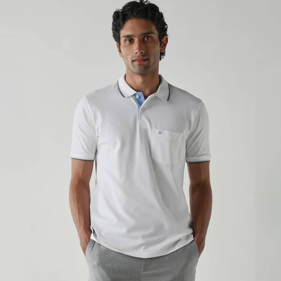 Topwear Premium Pique Knit Fabric T-Shirts – White