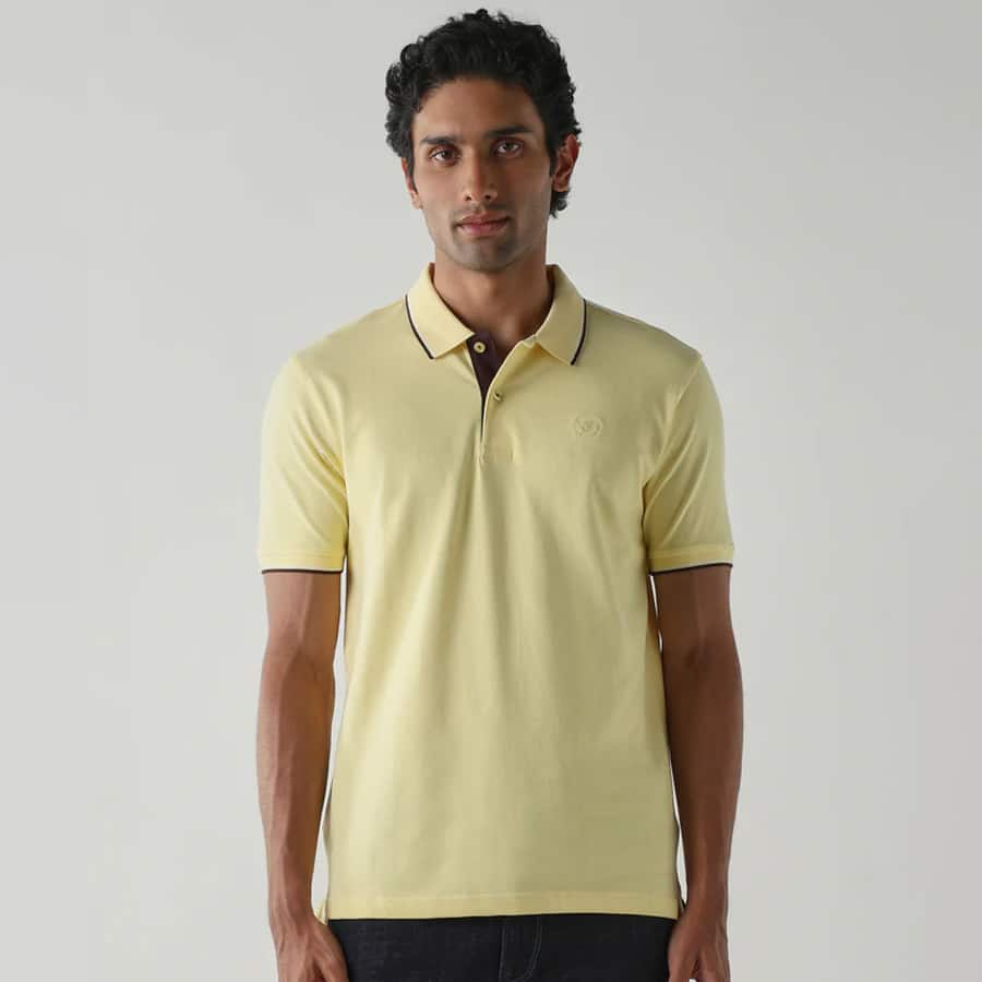 Topwear Premium Pique Knit Fabric T-Shirts – Light Yellow
