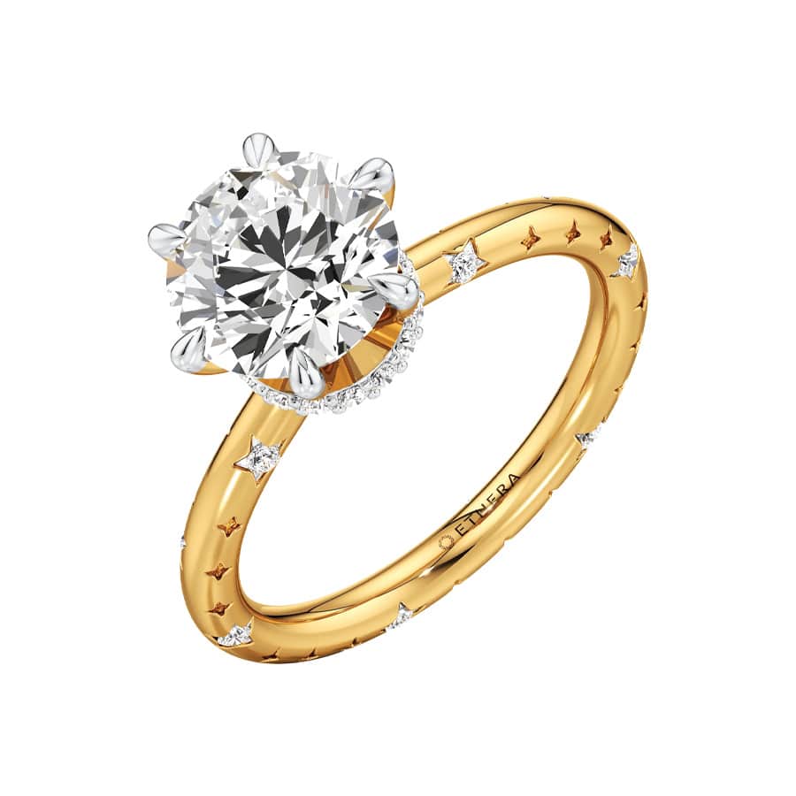 Starlit Eclipse Solitaire Ring
