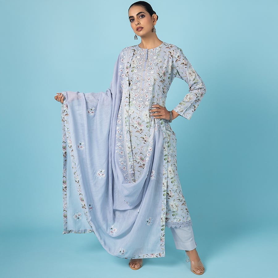 Lavender Exclusive Linen Salwar Kameez