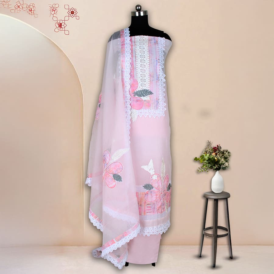 Baby Pink Kota Embroidered Salwar Kameez