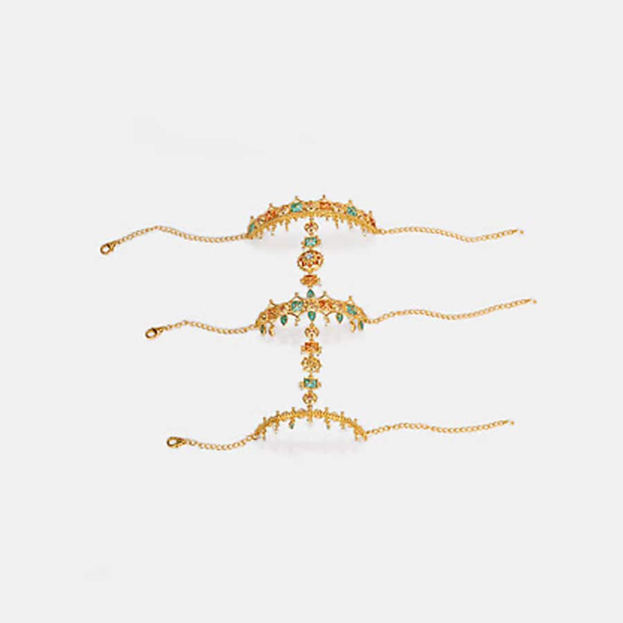 Shaadi Shringar Hand Cuff in Gold Plated 925 Silver