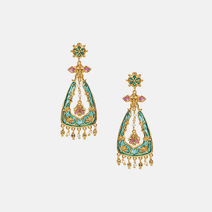 Roka Rishta Earrings in Gold Plated 925 Silver