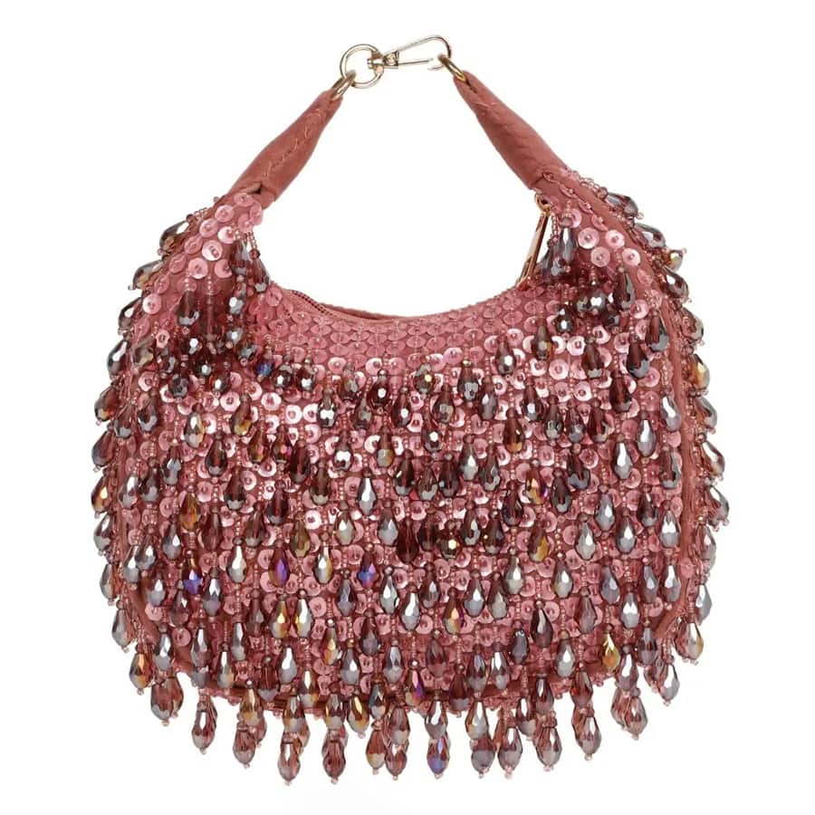Crescent Crystal Handbag (Pink)