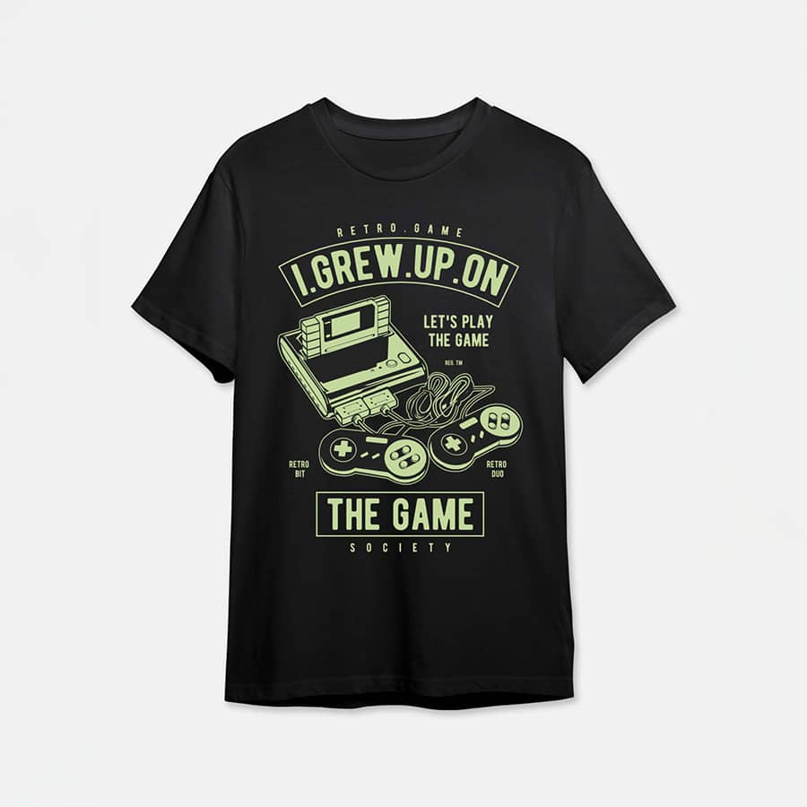 I Grew Upon the Game – Gaming Quotes Tshirt – Black