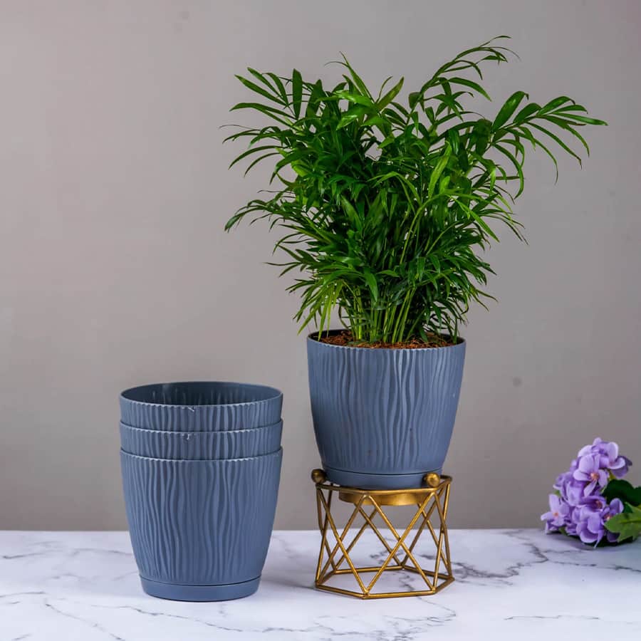 Grey self watering tide fiber pots (size: 5 inch)