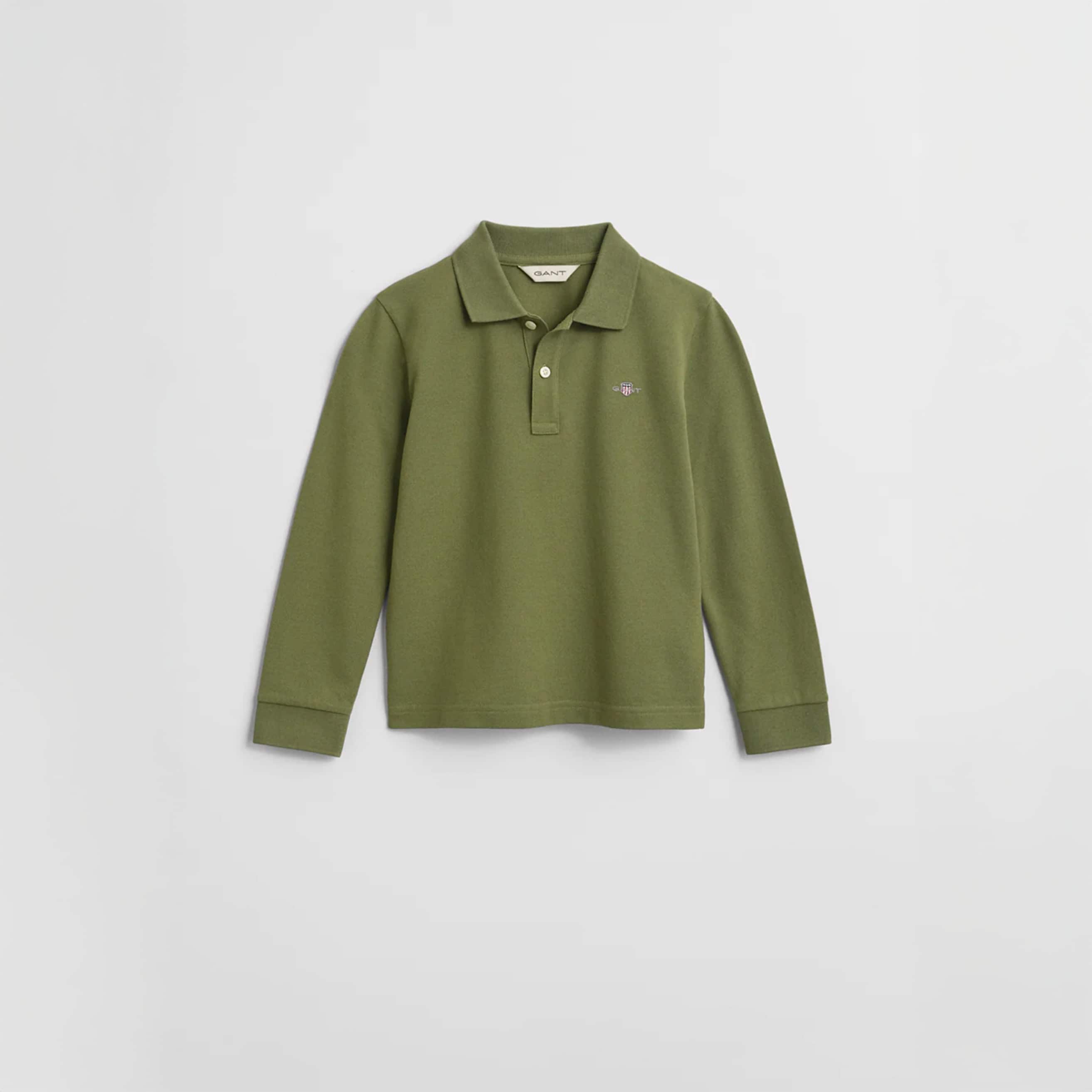 Boys Green Solid Polo Tshirt