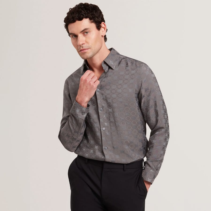 Geometric crinkled texture shirt