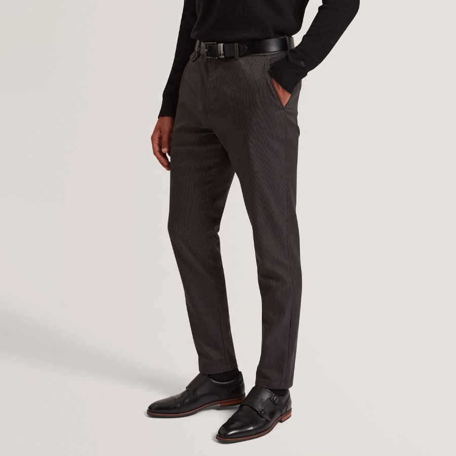 Slim fit puppytooth check trousers