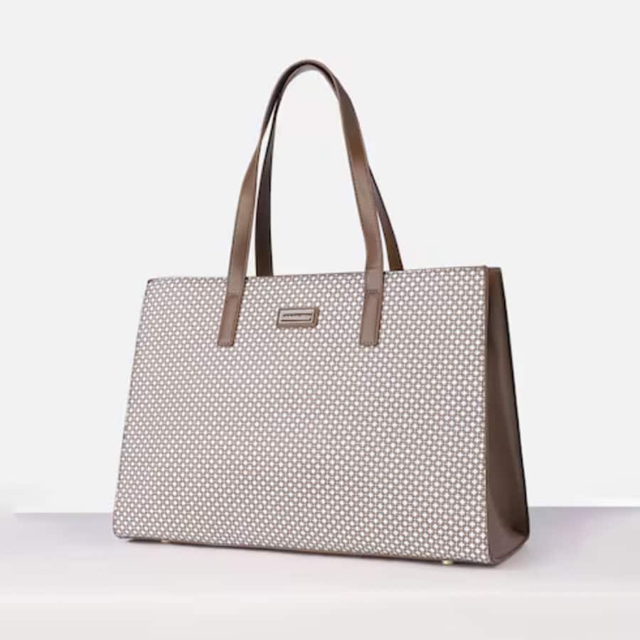Women Brown Print Formal Handbag