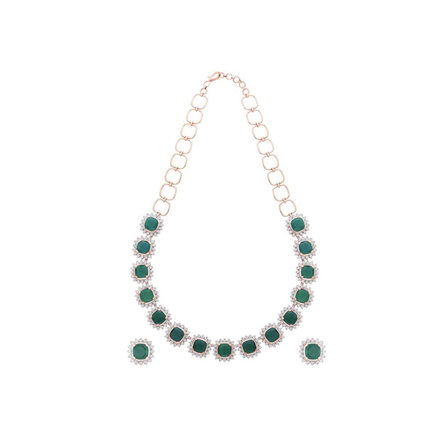 Exquisite Rose Gold Jewellery Set