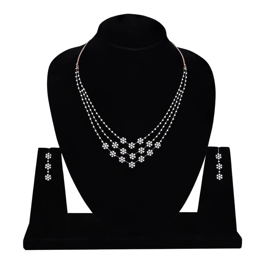 Brilliant Nakshatra Design Astra Diamond Necklace Set