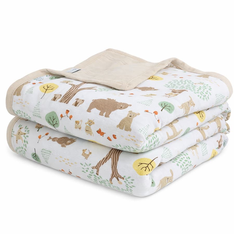 100% Premium Cotton 4 Layered Baby Muslin Blanket (43x43 Inches)