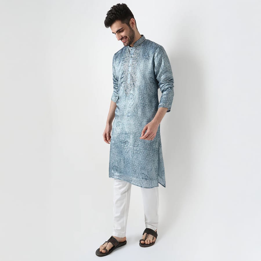 Embellished Straight Kurta with Pant Set