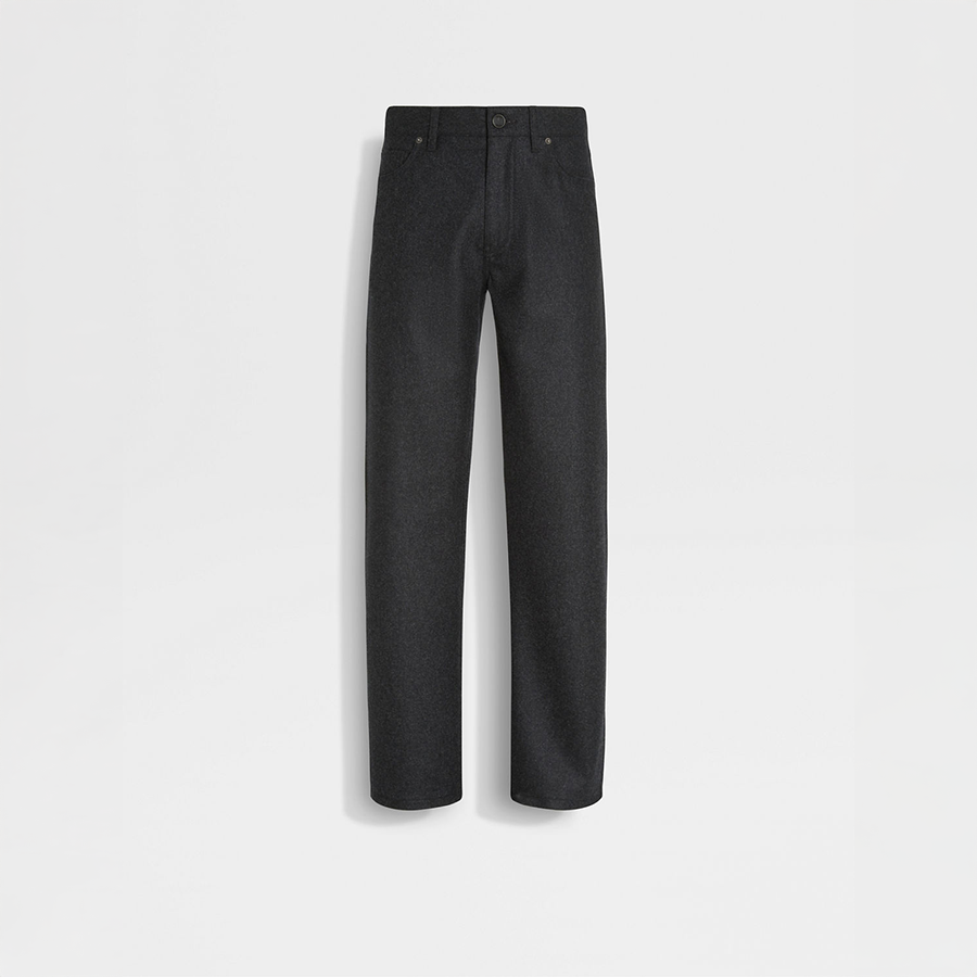 Dark grey wool and cashmere Roccia pants