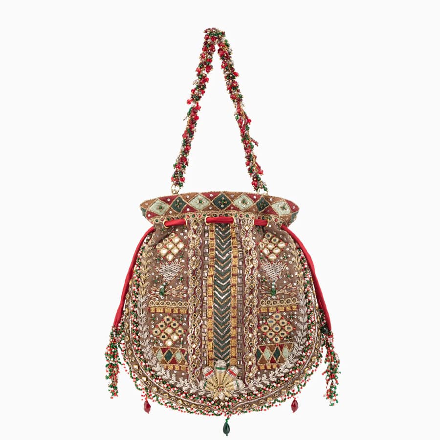 Doux Amour mira potli vintage gold