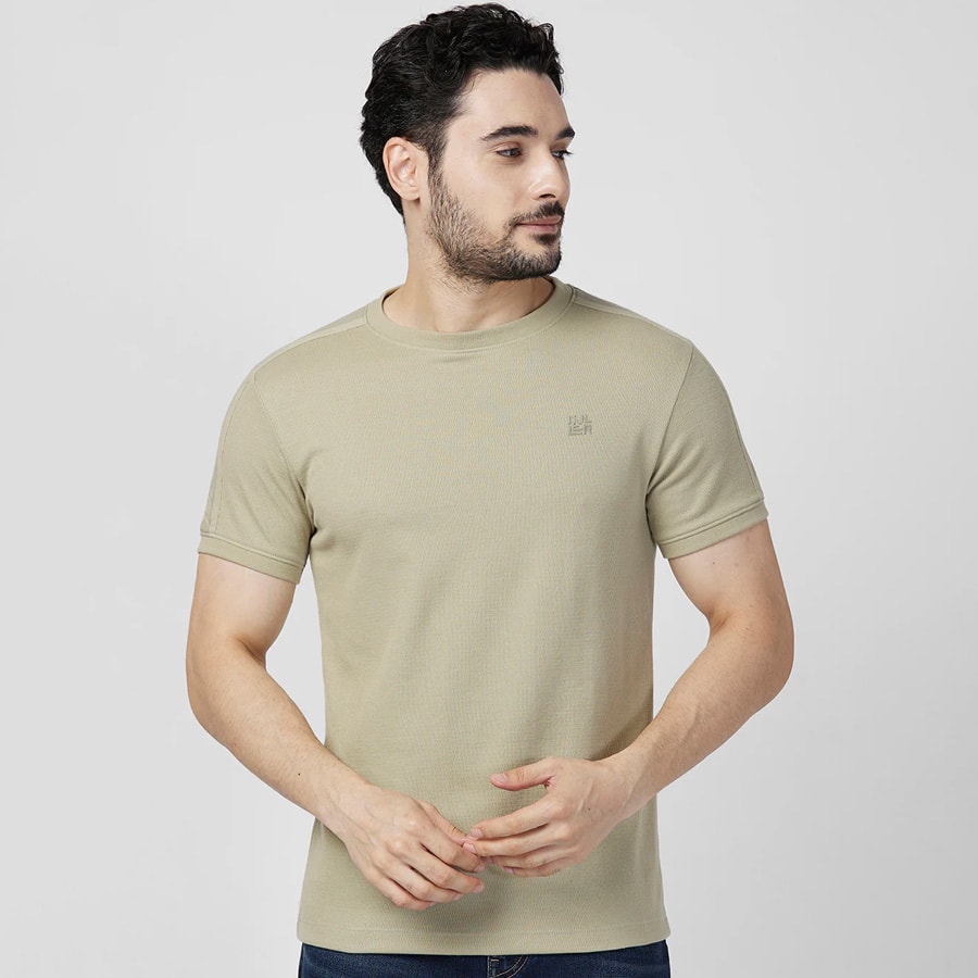 Killer Men Light Green Printed Slim Fit T-Shirts