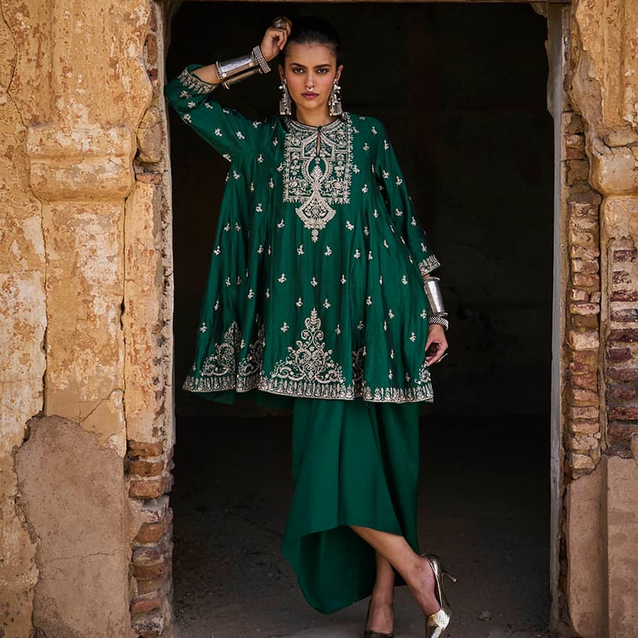 Emerald Green Tunic Set