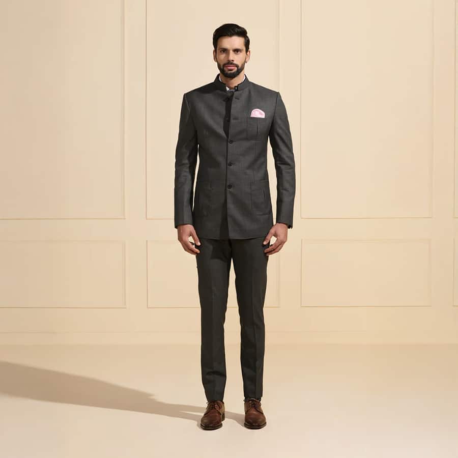 THE SHADOWED ELEGANCE: A FORMAL BANDHGALA SUIT