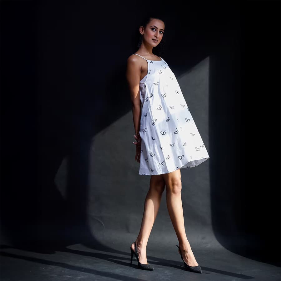 Black Butterfly Spaghetti Dress