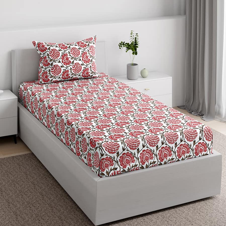 Cotton Super Soft Flat Bedsheet With 1 Pillow Cover