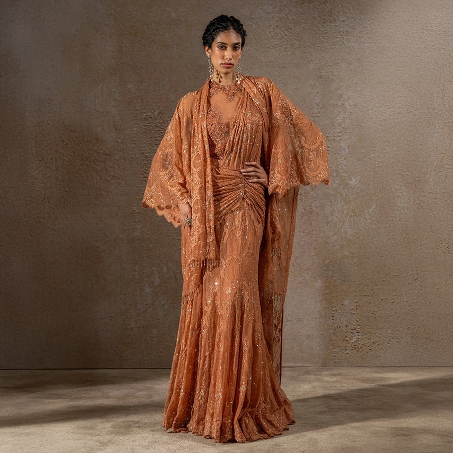 Lace Concept Saree with Cape