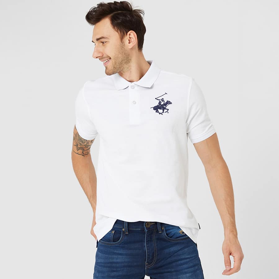 Logo Embroidered Short Sleeves Polo T-Shirt