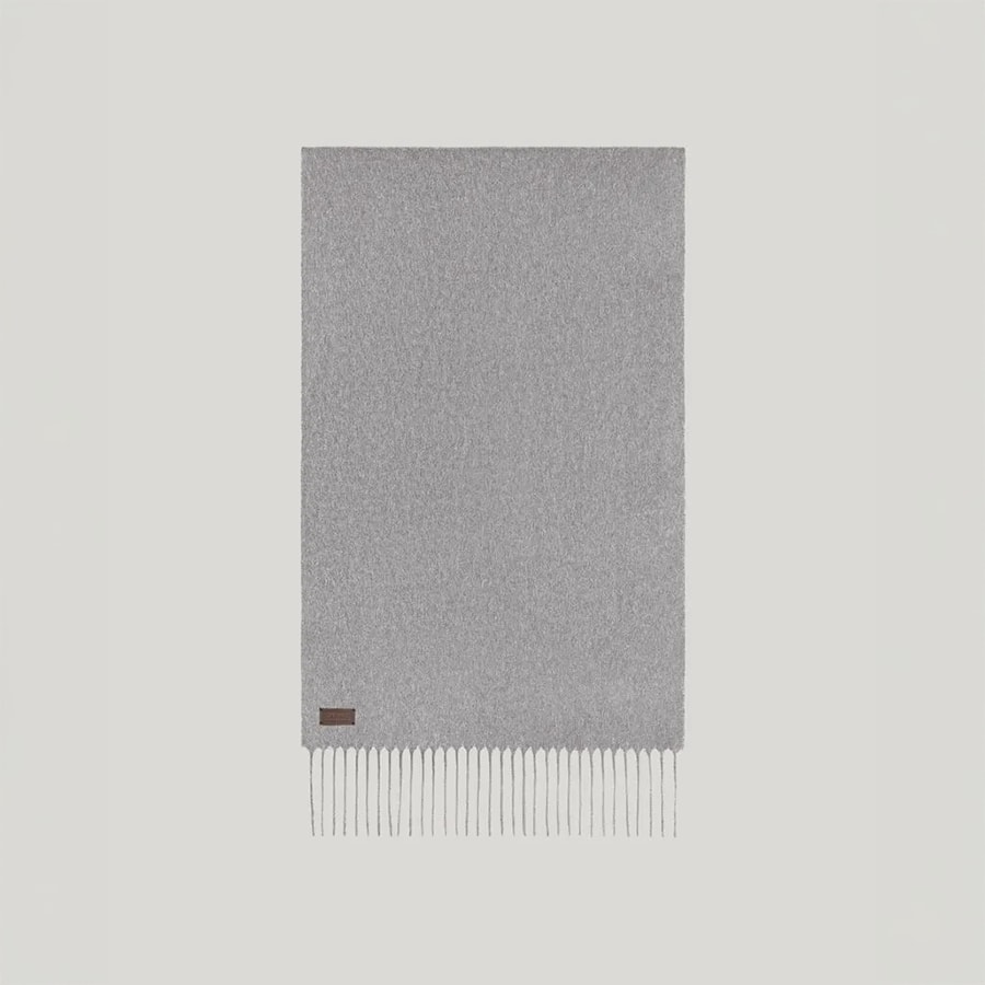 Gray pure cashmere scarf