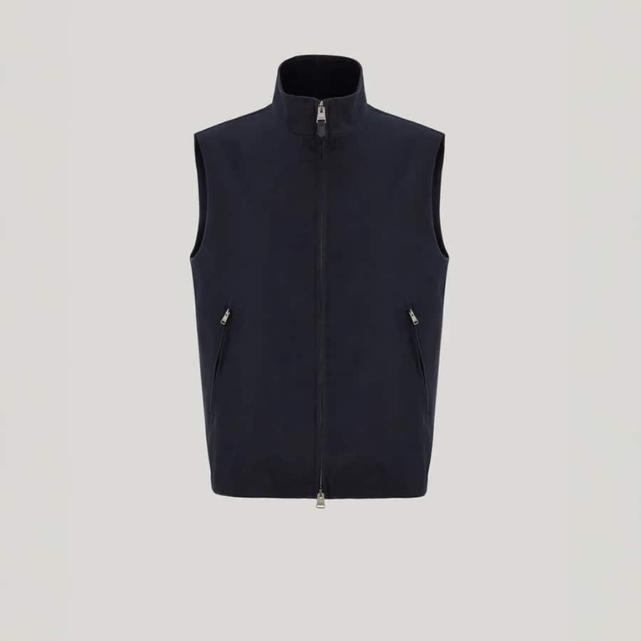 Blue technical fabric vest