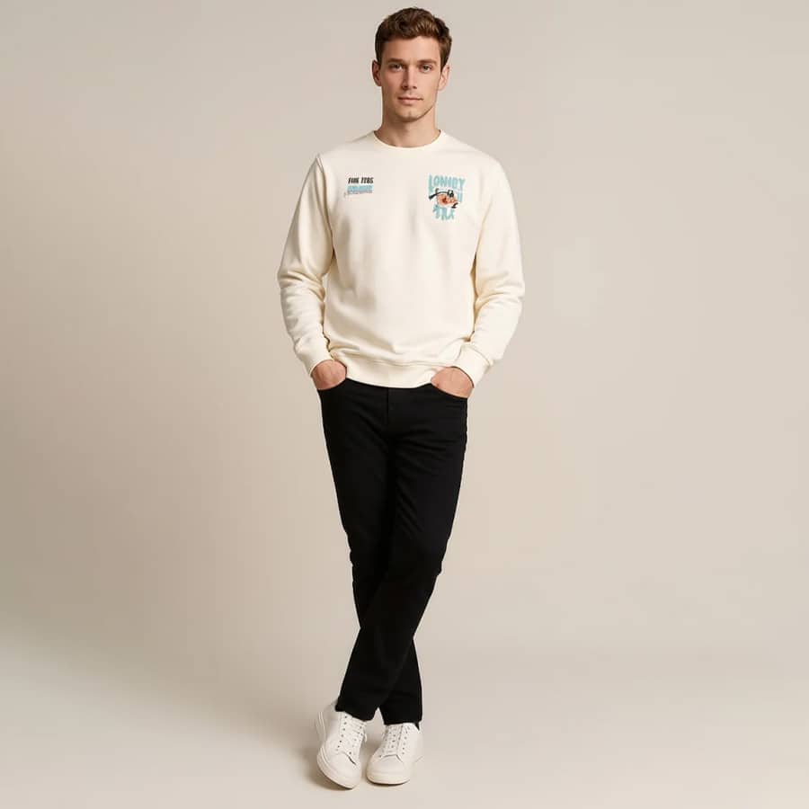 Ocatve Men Graphic Round Neck Sweatshir