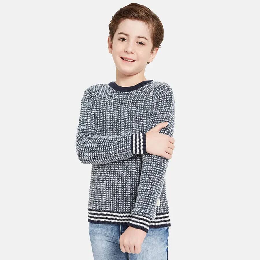 Octave Boys Navy Blue White Pullover